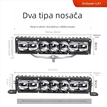 Auto LED laserski reflektor – 100W LED, 12-60V, Model LA7, Aluminijska legura, Pogodno za većinu automobila i kamiona