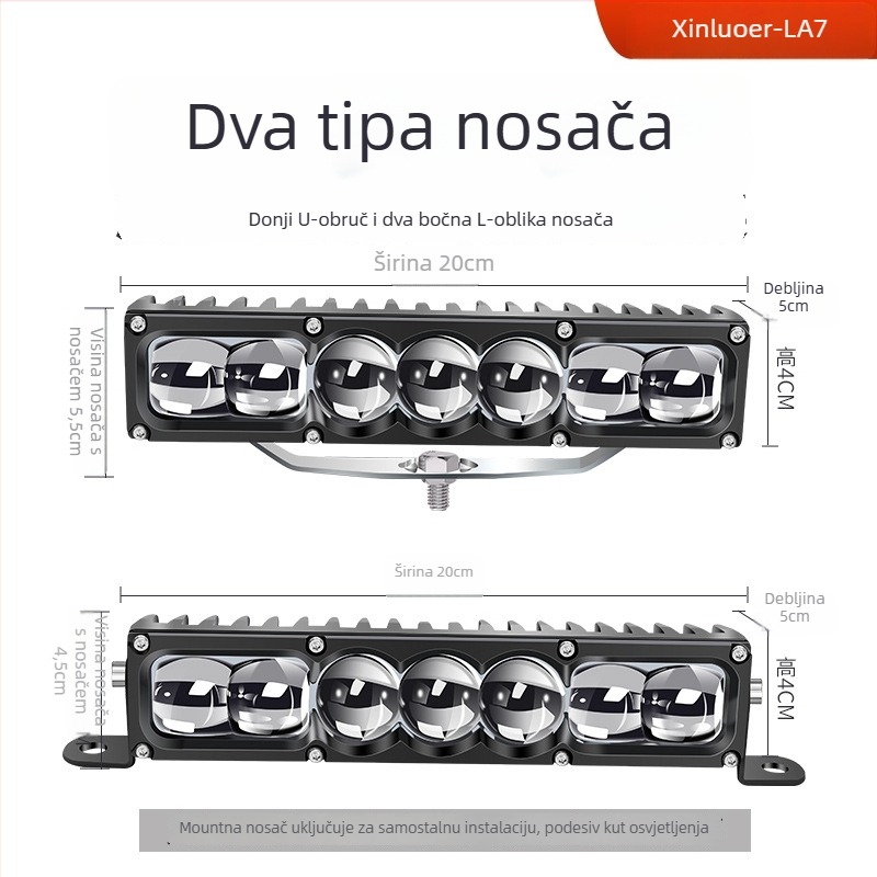 Auto LED laserski reflektor – 100W LED, 12-60V, Model LA7, Aluminijska legura, Pogodno za većinu automobila i kamiona