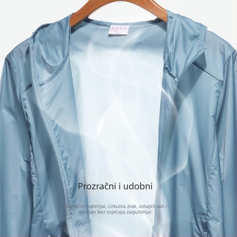 Unisex ljetna ultra-tanka UV zaštita vjetrovka od najlona, prozračna, ultra lagana, s kapuljačom, UPF50
