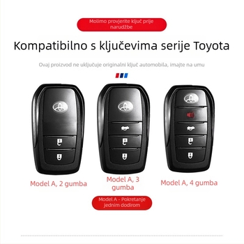 Etui za ključeve Toyota za modele Camry, Corolla, Levin, Avalon, Highlander, RAV4 i CH-R s metalnim kopčom