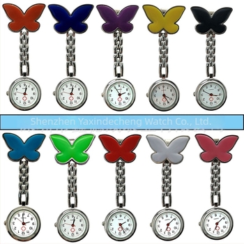 Unisex džepni sat s motivom leptira i medicinske sestre, kvarcni mehanizam Huachen SL39, brojčanik 25 mm, debljina 7 mm