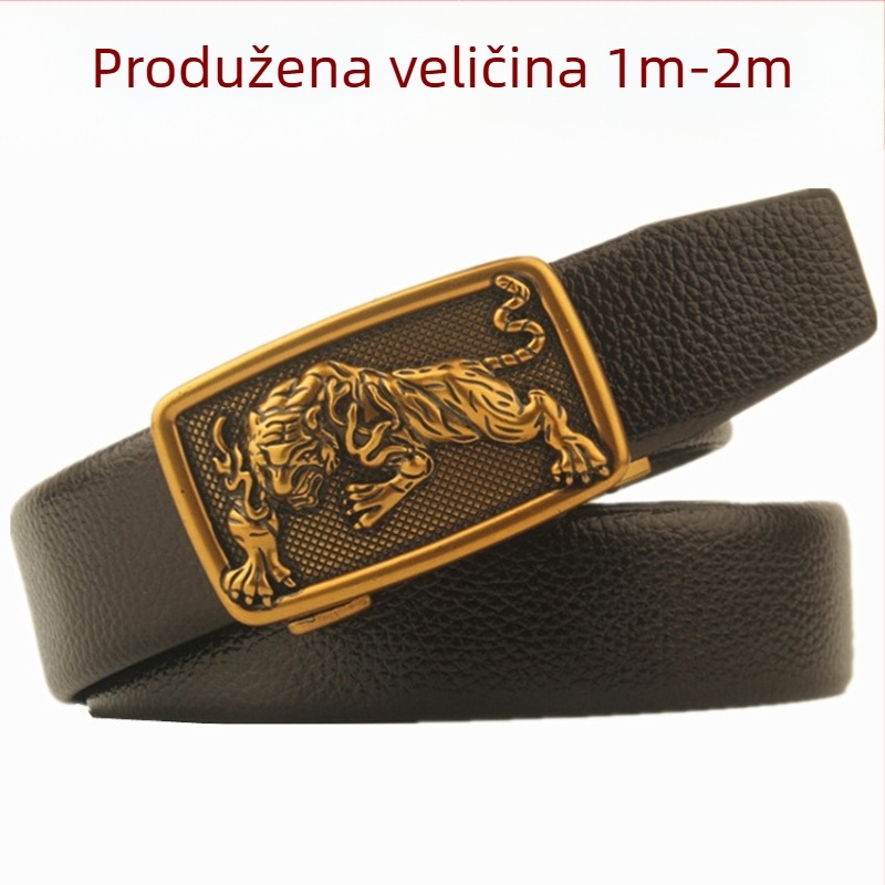 Muški kaiš s automatskim kopčom, umjetna koža, kopča od legure, širina 2-4 cm, elektroplatiranje