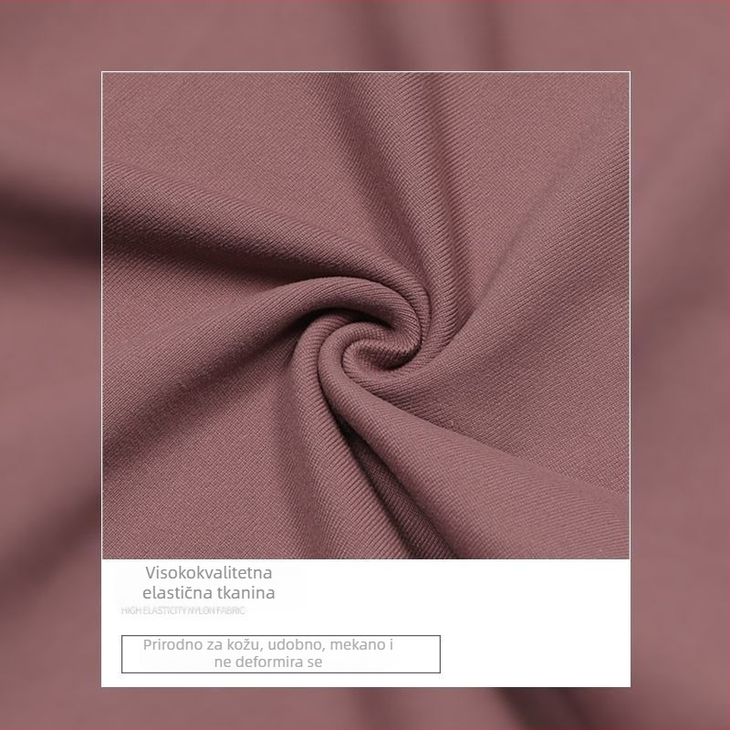 Ženske capri hlače za jogu — visoki pojas, uski kroj, brzo suše, upija vlagu, najlonski materijal