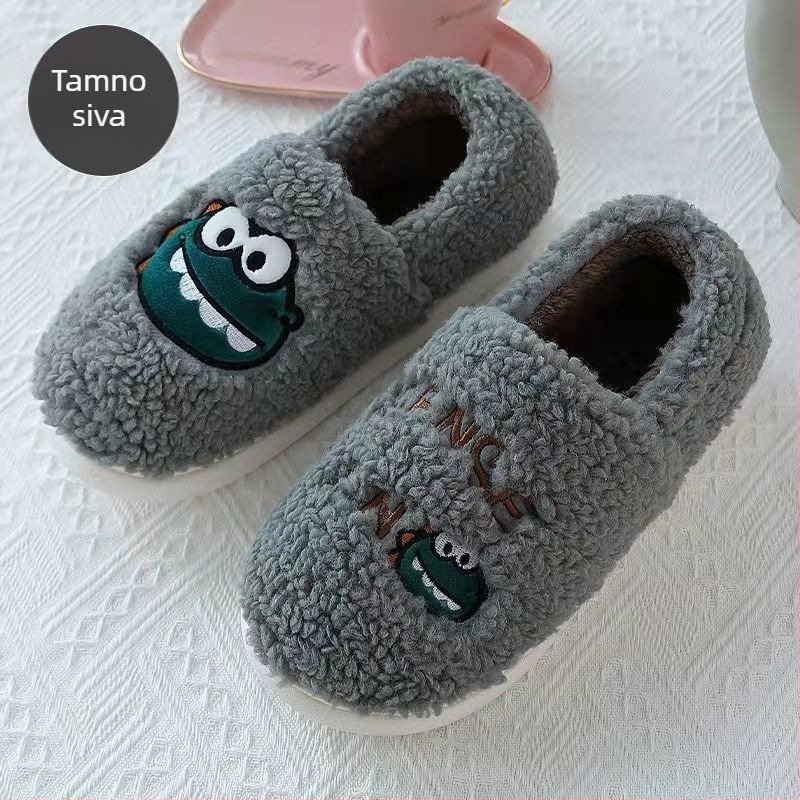 Ženske pamučne papuče za dom, fleec podstava, PVC đon, debljina đona 3-5 cm, đon injekcijski lisovan