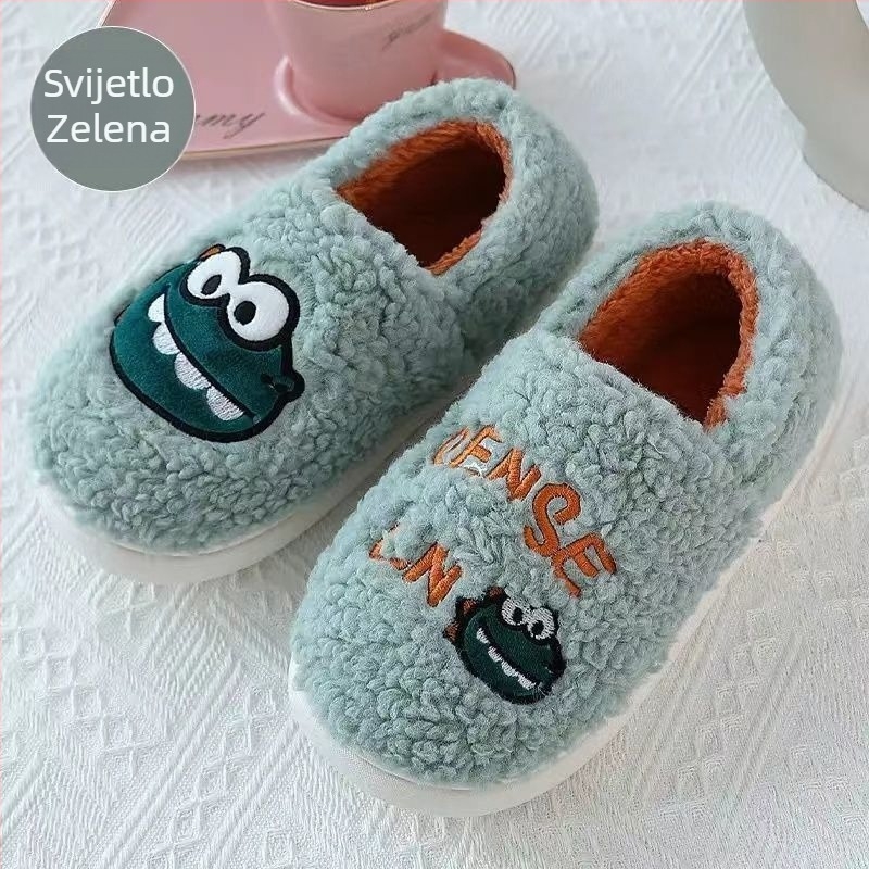 Ženske pamučne papuče za dom, fleec podstava, PVC đon, debljina đona 3-5 cm, đon injekcijski lisovan