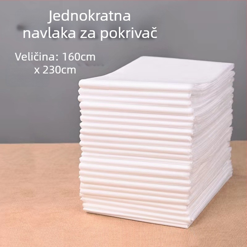 Putnički jednokratni set posteljine – četverodijelni set, SMS materijal, navlaka za pokrivač i jastučnica