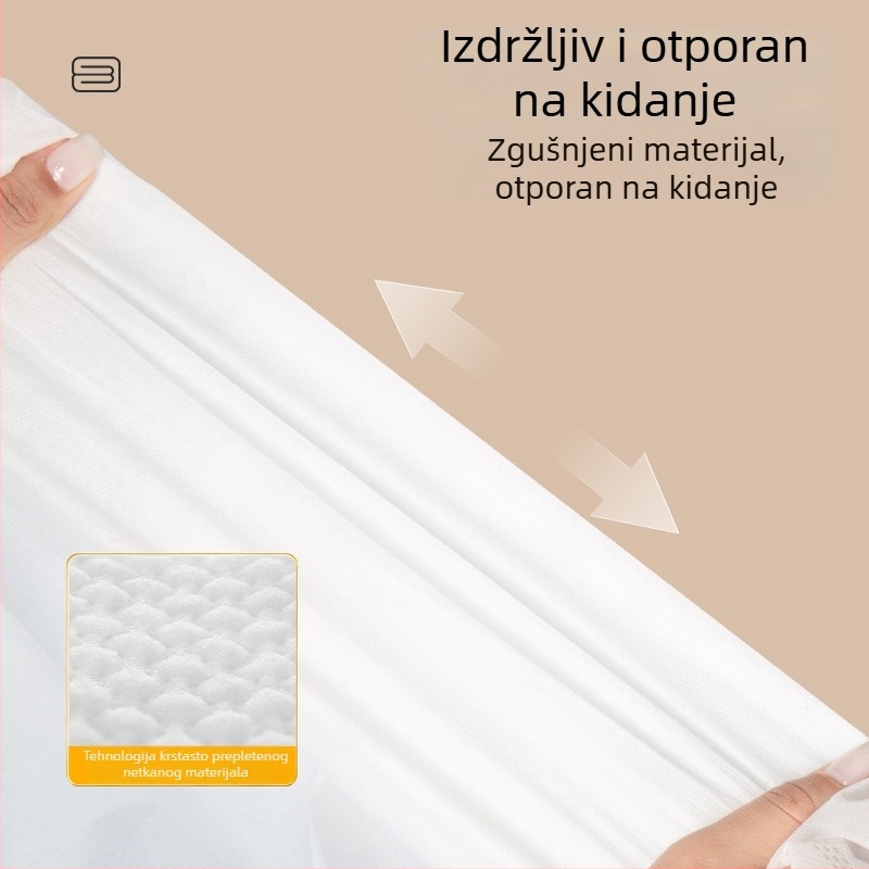 Jednokratni set posteljine za putovanje: plahta i jastučnica, netkani materijal, za hotele i pansione