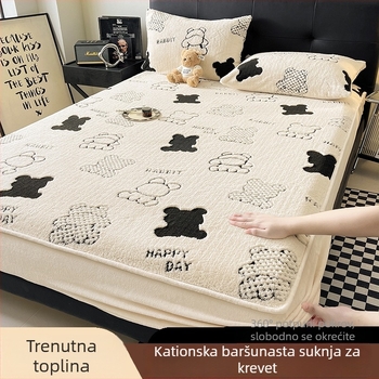 Zimski velur od mlijeka, prešivani napinjajući plaht, protuklizna zaštita madraca i debeli flanel pokrivač za krevet