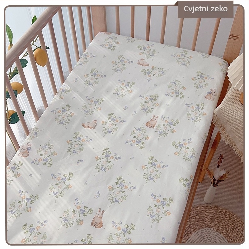 Navlaka za madrac s elastičnim rubom – 100% pamuk, twill tkanina, reaktivni tisak, motivi crtani filmovi i cvijeće, pogodno za bebe i djecu