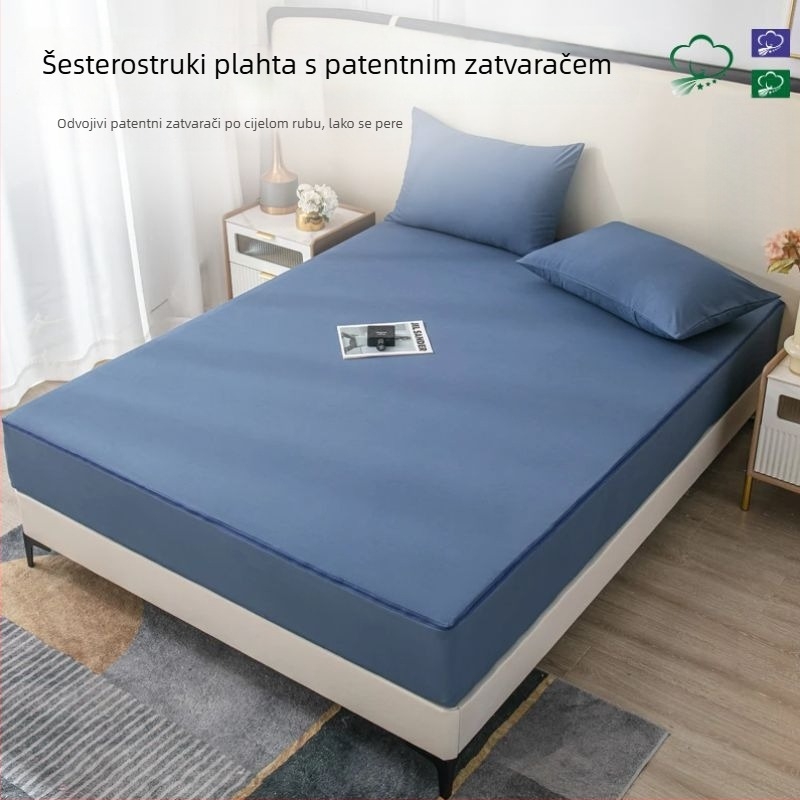 Nova jednobojna šestostruka potpuno obuhvatna navlaka za madrac, mekane teksture, protuklizna zaštita madraca Simmons