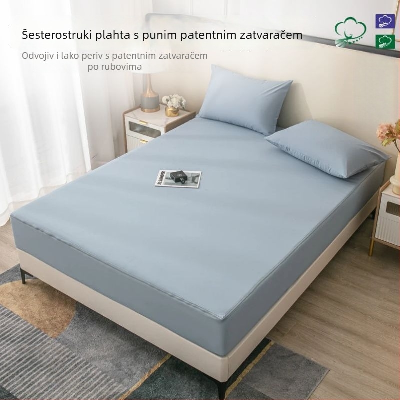 Nova jednobojna šestostruka potpuno obuhvatna navlaka za madrac, mekane teksture, protuklizna zaštita madraca Simmons