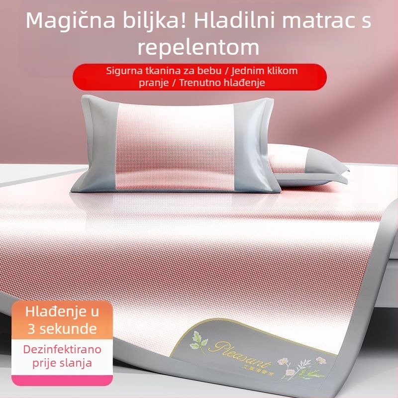 Set posteljine Ice Silk Mat, trodijelni, s izvezenim rubovima — premium sintetičko vlakno