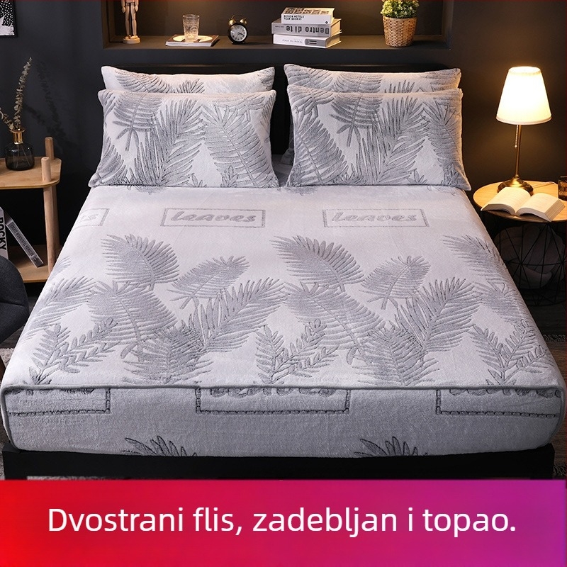 Debeli topli fleec pokrivač za krevet, zimski coral fleece pokrivač, zaštita madraca od flanele, set kreveta od mliječnog velura