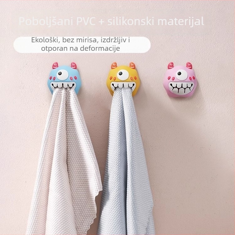 Little Monster – klips za ručnike bez bušenja i ormarić za kupaonicu za pohranu