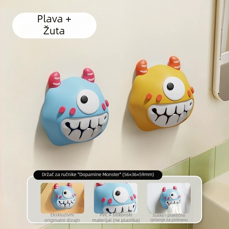 Little Monster – klips za ručnike bez bušenja i ormarić za kupaonicu za pohranu