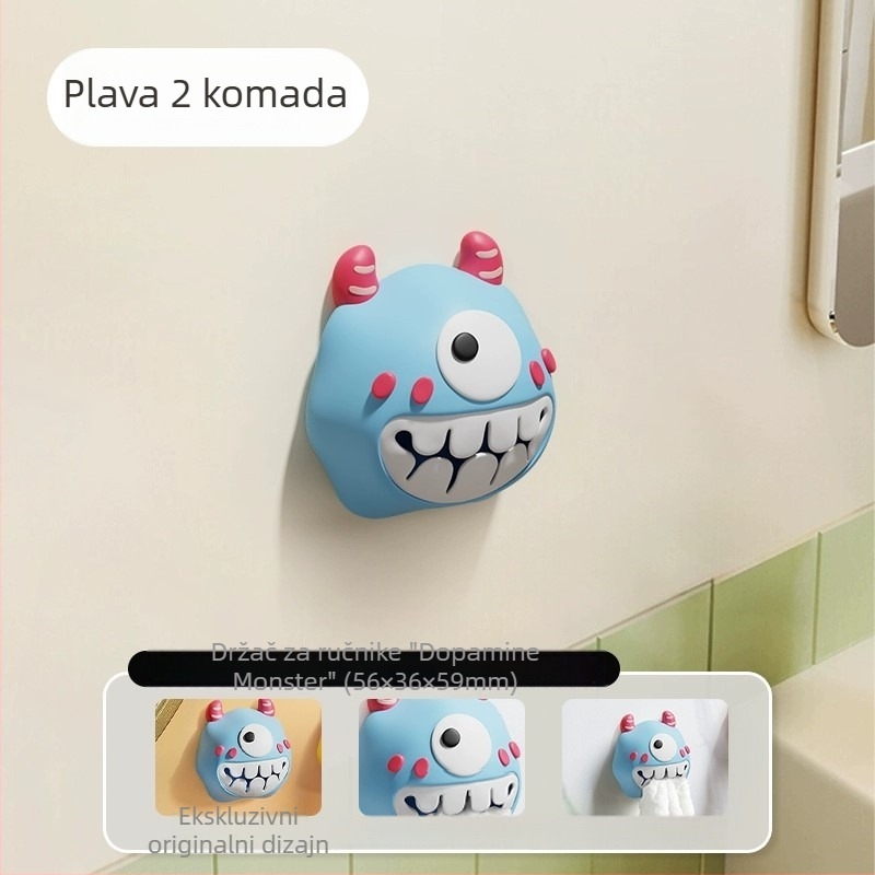 Little Monster – klips za ručnike bez bušenja i ormarić za kupaonicu za pohranu