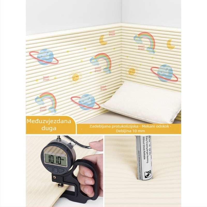 Tatami stil zaštitni jastuk za zid za bebu uz krevet – mekani jastučić protiv sudara