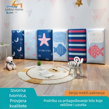 Leduo Yi Platneni zidni jastučić - crtani stil, pejzažni uzorak, prilagodljivo; pogodno za dječje igralište, dnevni boravak, spavaću sobu