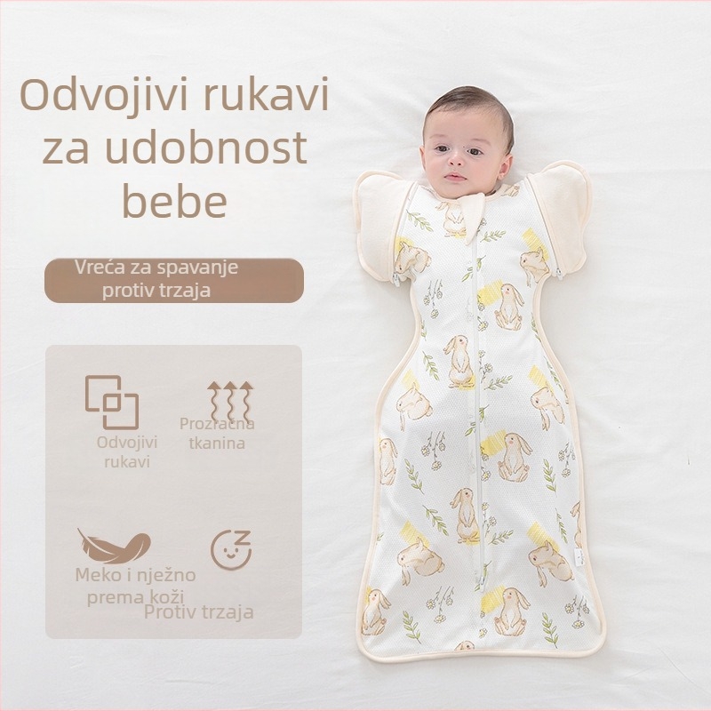 Spavaća vreća za bebe od prozračne čiste pamuka, kokon stil, za novorođenčad, zimu, proljeće i jesen