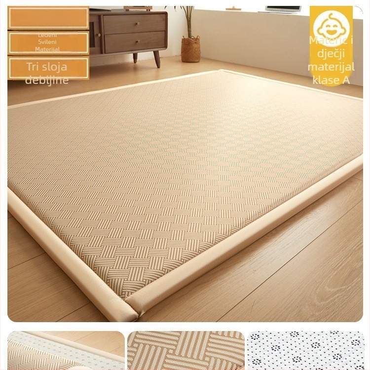 Tatami podloga za krevet, od ice silk i ratan, Jacquard tkanje, moderni minimalistički stil
