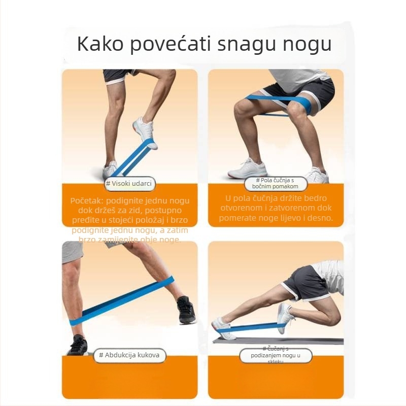 Otporna traka s elastičnim prstenom za trening nogu - zagrijavanje atletika, košarka eksplozivna snaga, Materijal: Drugo; Brend: Drugo