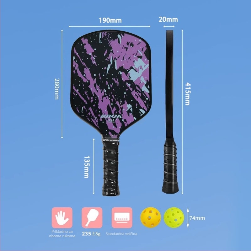 Set pickleball reketa za djecu — fiberglas konstrukcija, brend Admiration, 0,5 kg