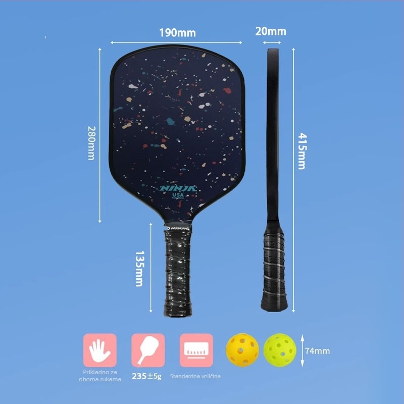 Set pickleball reketa za djecu — fiberglas konstrukcija, brend Admiration, 0,5 kg