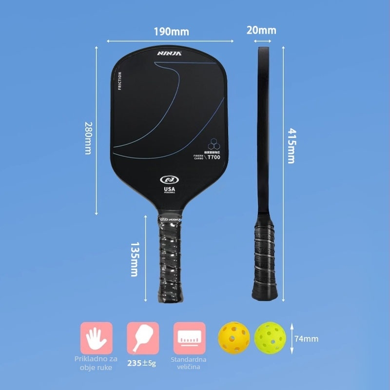 Set pickleball reketa za djecu — fiberglas konstrukcija, brend Admiration, 0,5 kg