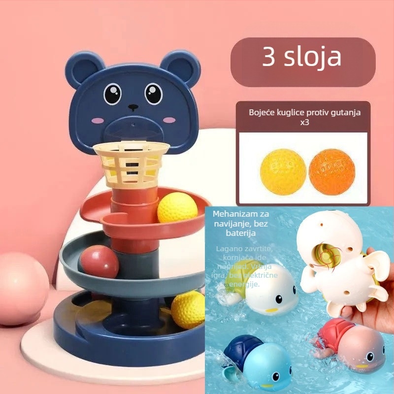 Edukativna igračka s tornjem kuglica na stazi za djecu 3–6 godina, plastični materijal; razvija motoričke vještine, koordinaciju ruku i očiju, vid.