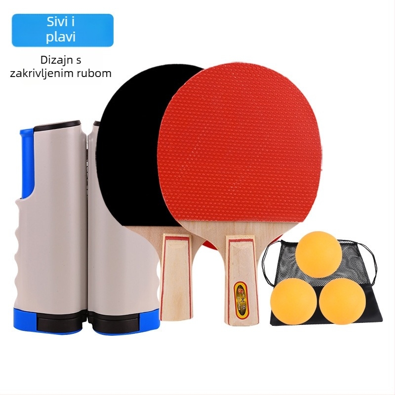 Set za stolni tenis s prijenosnim izvlakačem mreže – ABS materijal, standardne specifikacije, uključuje 3 lopte