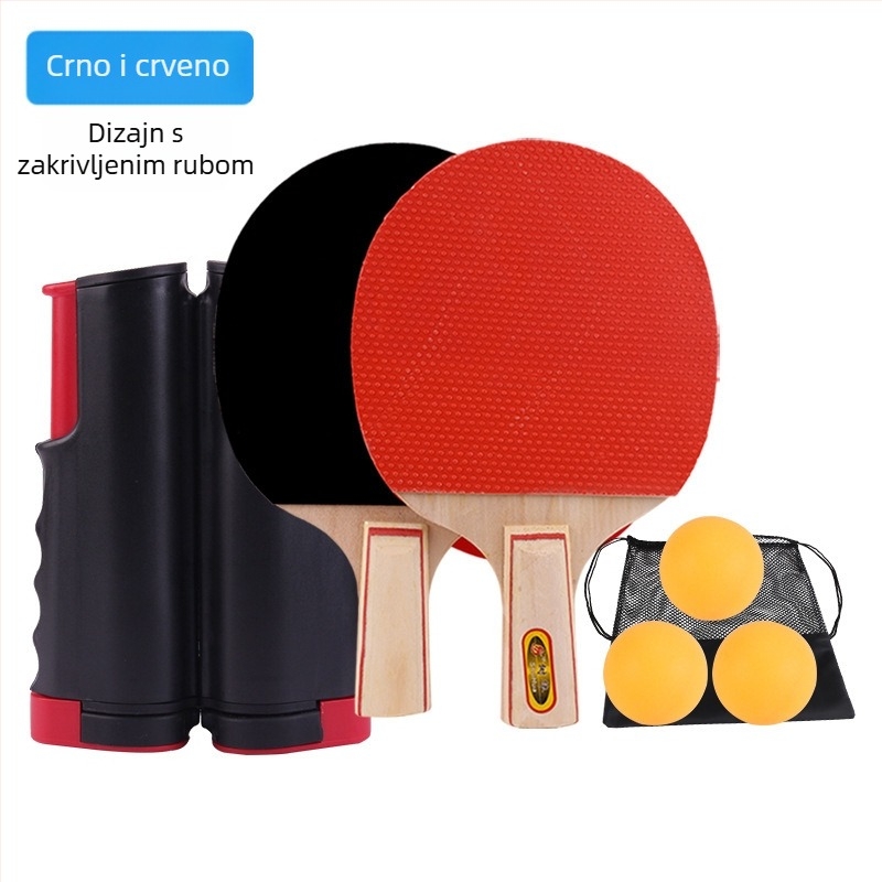 Set za stolni tenis s prijenosnim izvlakačem mreže – ABS materijal, standardne specifikacije, uključuje 3 lopte