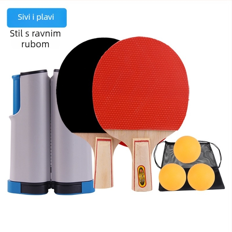 Set za stolni tenis s prijenosnim izvlakačem mreže – ABS materijal, standardne specifikacije, uključuje 3 lopte