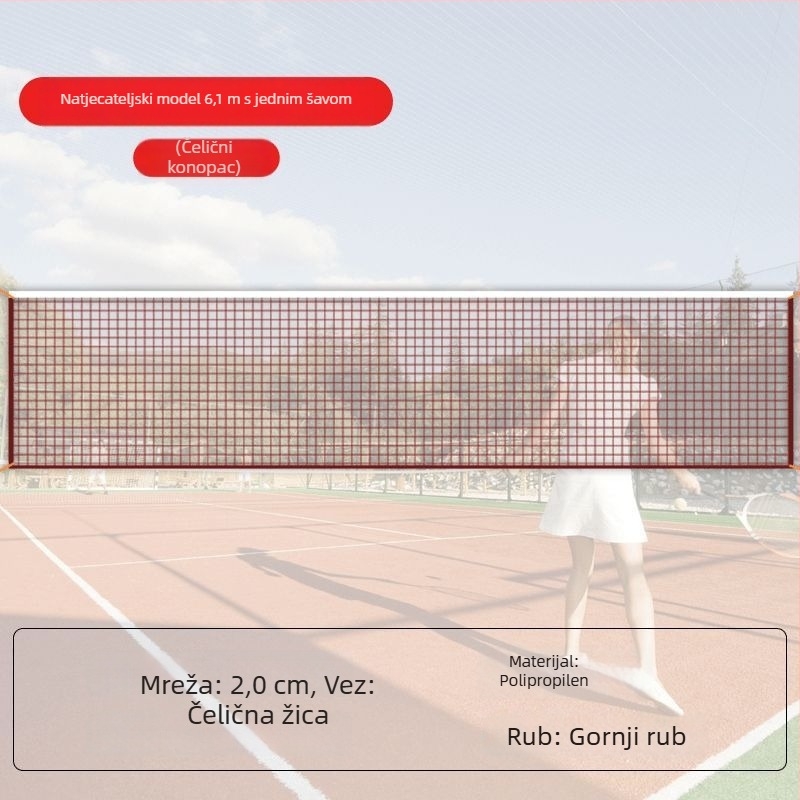 Standardna mreža za badminton, za unutarnju i vanjsku uporabu, prijenosna i sklopiva, profesionalna/za natjecanja