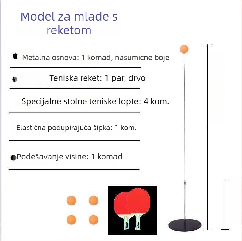 JIANQING trener stolnog tenisa s elastičnim osovinama, unutarnji samostalni trening set, PP materijal