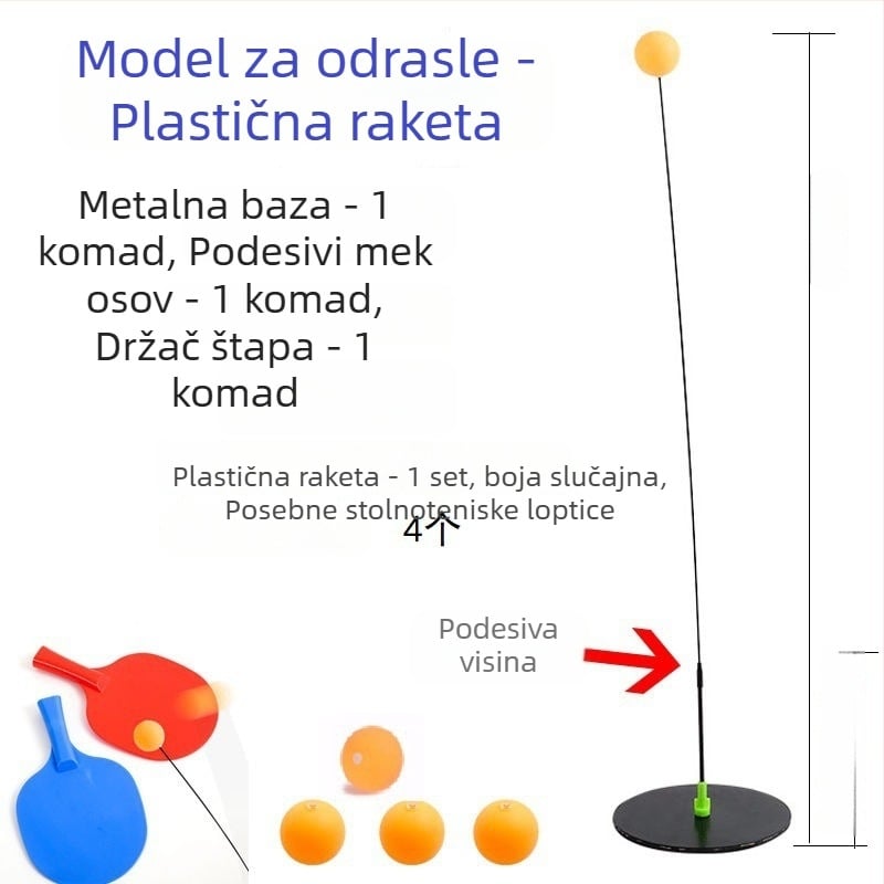 JIANQING trener stolnog tenisa s elastičnim osovinama, unutarnji samostalni trening set, PP materijal