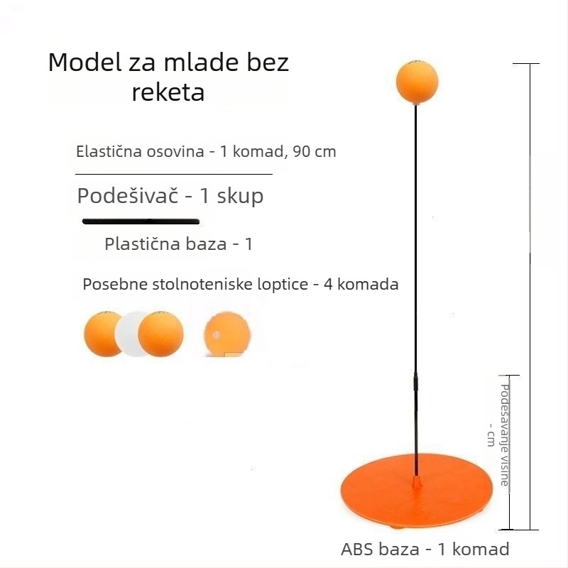 JIANQING trener stolnog tenisa s elastičnim osovinama, unutarnji samostalni trening set, PP materijal