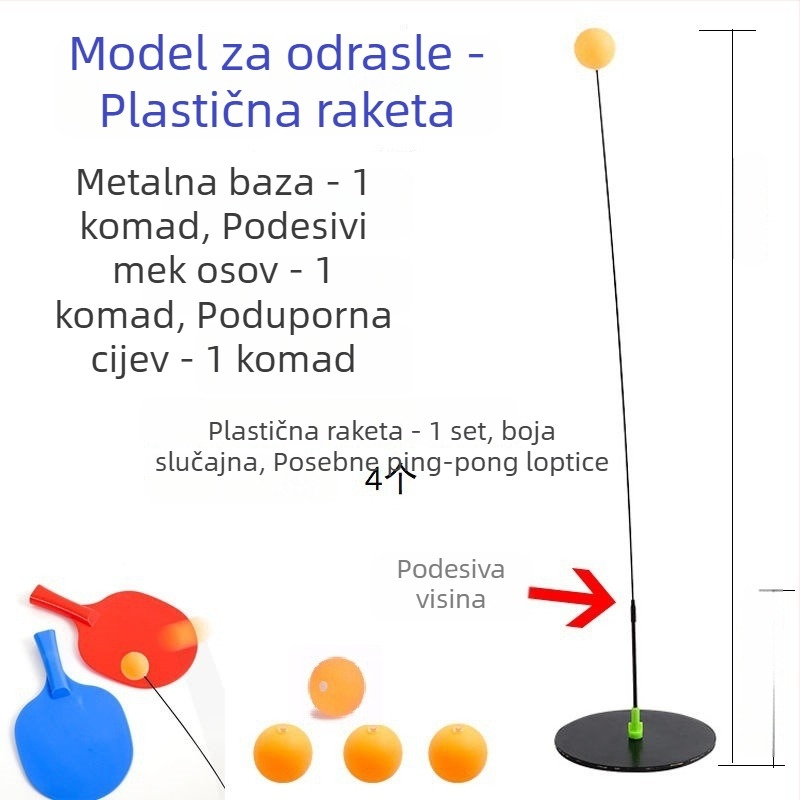JIANQING trener stolnog tenisa s elastičnim osovinama, unutarnji samostalni trening set, PP materijal
