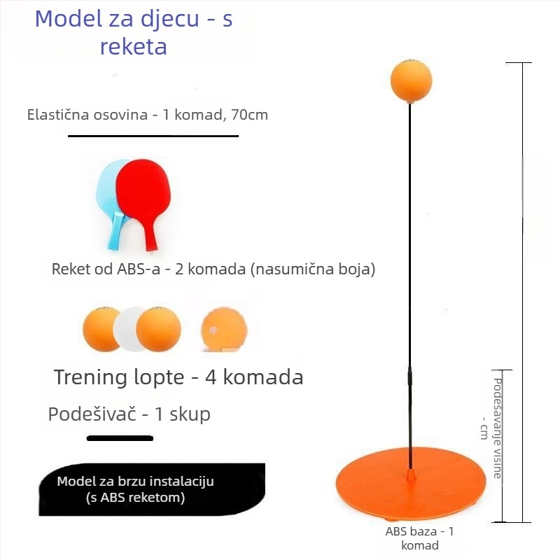 JIANQING trener stolnog tenisa s elastičnim osovinama, unutarnji samostalni trening set, PP materijal