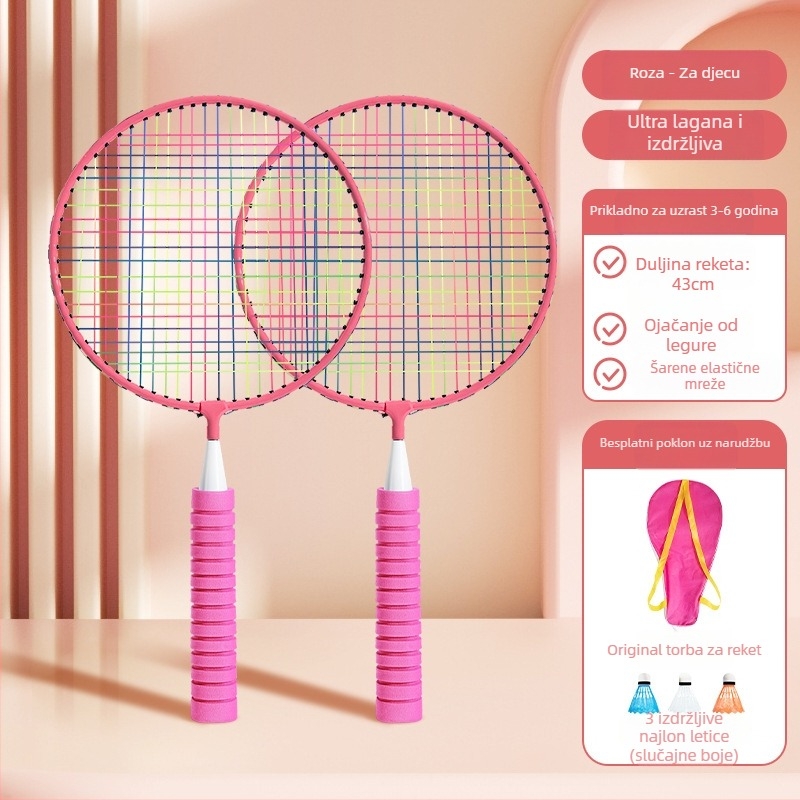 Feilai Jian badminton raketa, okvir od željezne legure, najlonske žice, težina 95–100 g