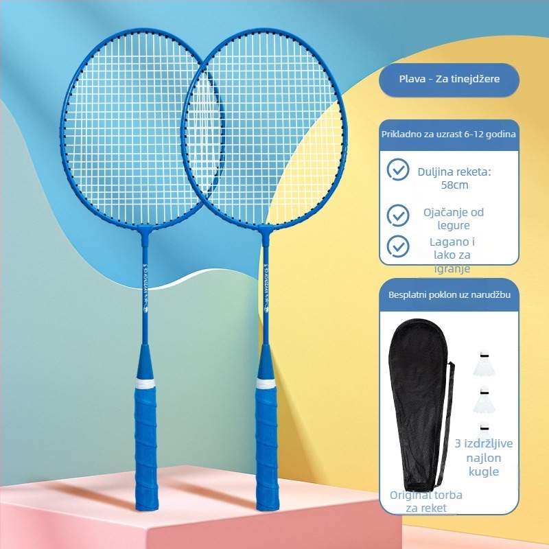 Feilai Jian badminton raketa, okvir od željezne legure, najlonske žice, težina 95–100 g