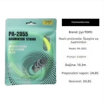 Žica za badminton raketu, najlon vlakno, 0.68 mm, PA-2055, visoka elastičnost, TOPO kolekcija