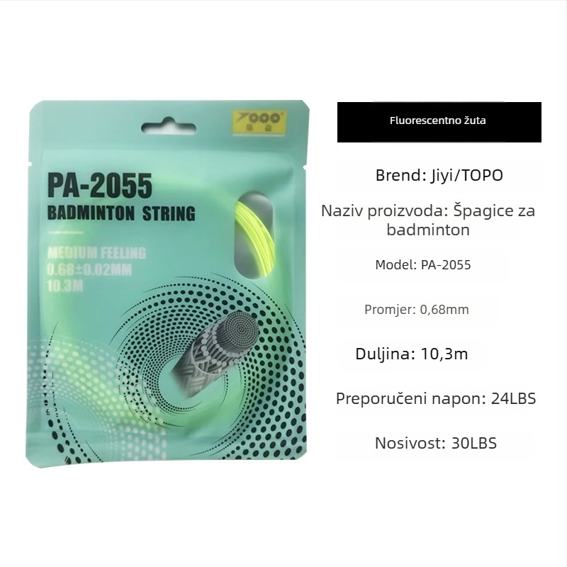 Žica za badminton raketu, najlon vlakno, 0.68 mm, PA-2055, visoka elastičnost, TOPO kolekcija