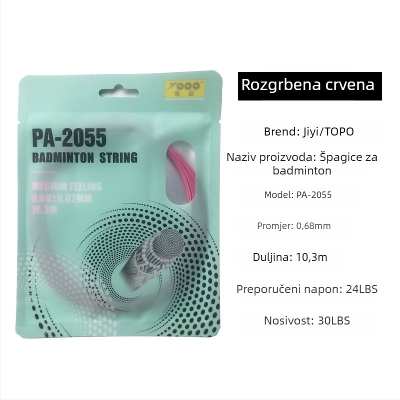 Žica za badminton raketu, najlon vlakno, 0.68 mm, PA-2055, visoka elastičnost, TOPO kolekcija