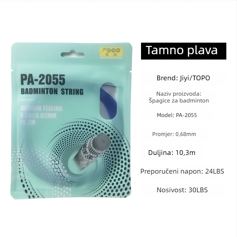 Žica za badminton raketu, najlon vlakno, 0.68 mm, PA-2055, visoka elastičnost, TOPO kolekcija