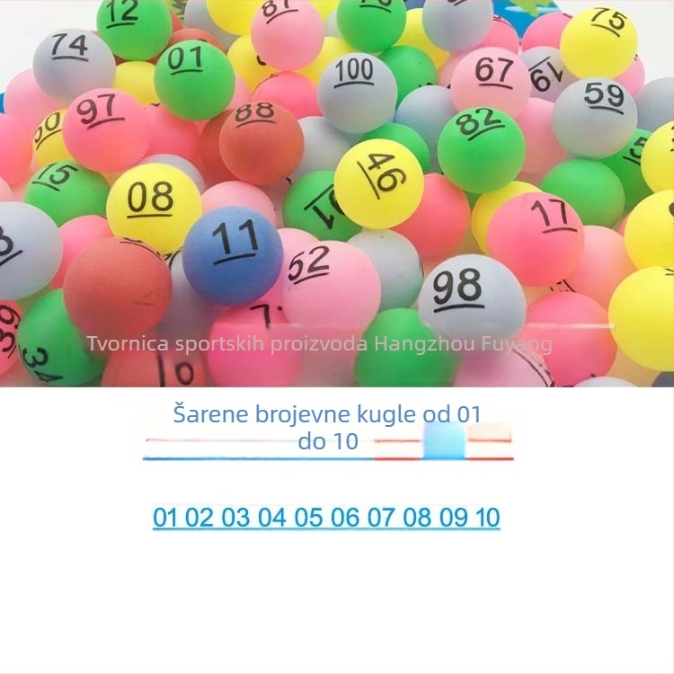 Brojčana bezšivna lopta 01-100 za stolni tenis — PP materijal, Wheat tip marka, logotip ispisan, prilagodba obrade