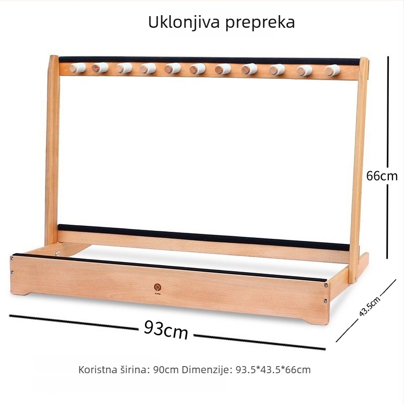 Držač za pohranu i izlaganje teniskih reketa od čvrstog drveta s mobilnim stalkom — Šifra proizvoda F97h867s5mh888