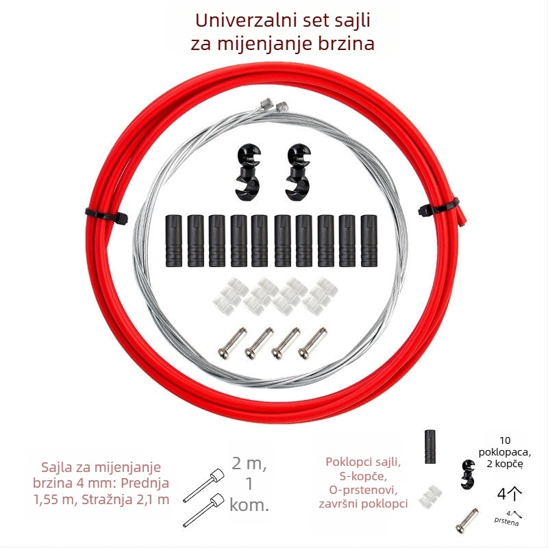 TOOPRE Set kućišta za kabel kočnice bicikla s krajnjim kapicama i unutarnjim kablom
