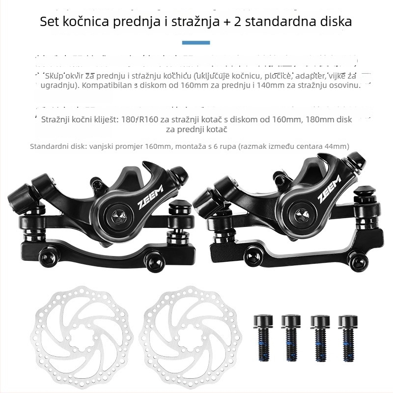 ZEEM biciklistička disk kočnica, mehaničko vučenje kabelom, model M315 MT200, aluminijska legura