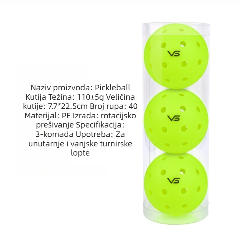 Lopta za pickleball Vispinvo — 40 rupa, PE materijal, težina 26 g