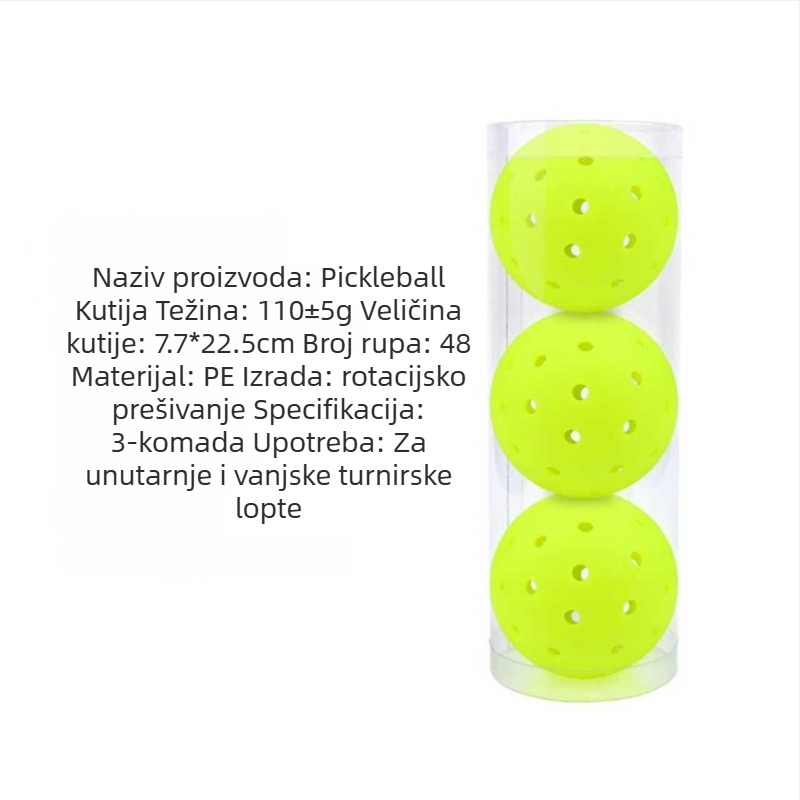 Lopta za pickleball Vispinvo — 40 rupa, PE materijal, težina 26 g